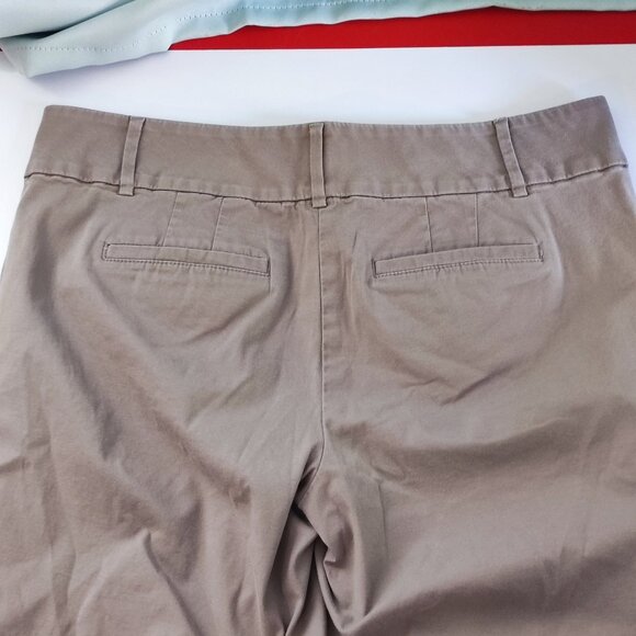 Loft Outlet pants original crop flat front casual / business casual tan size 10 - Picture 4 of 12